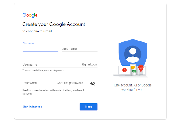 create your google account